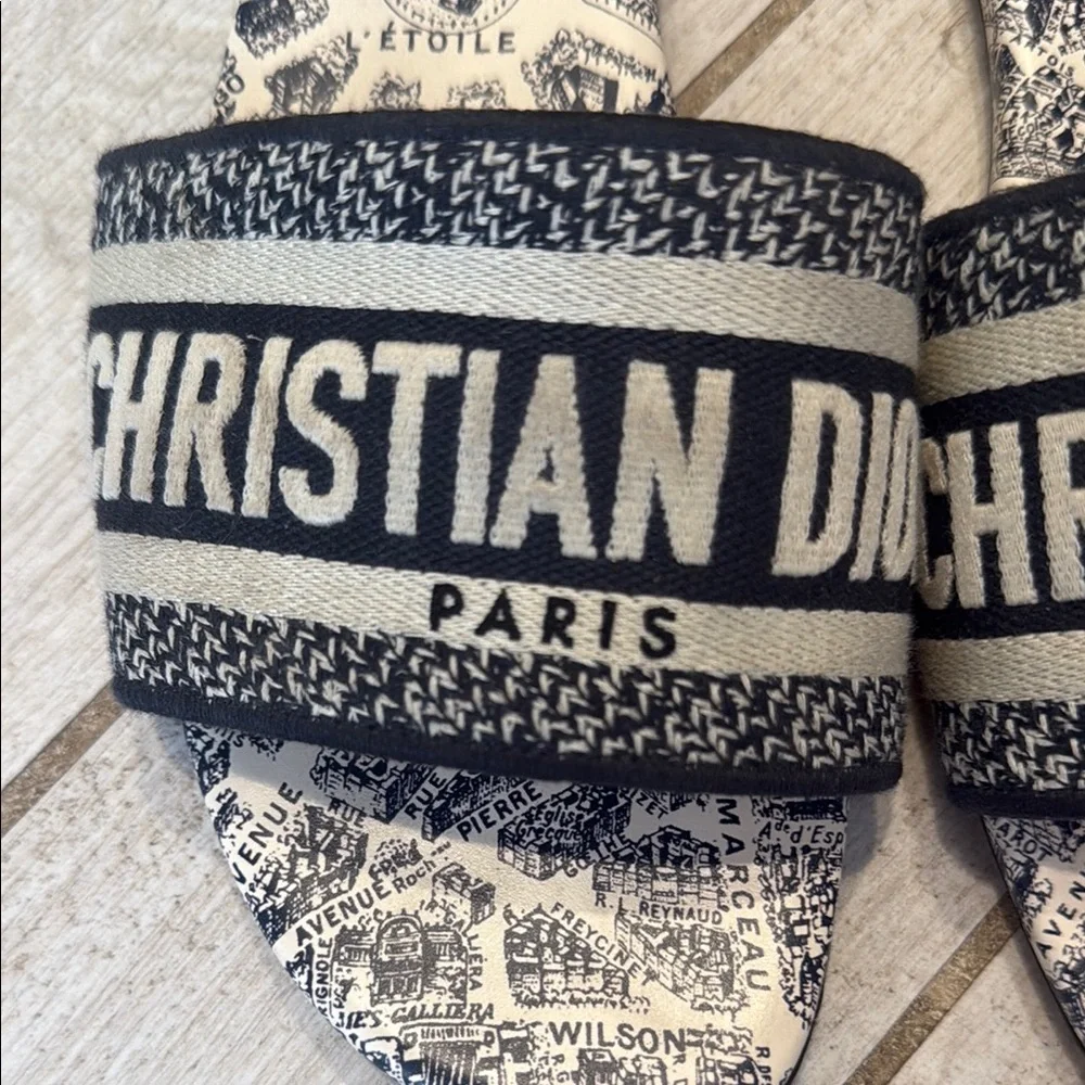 Dior Dway Slide Sandals - Navy and White - Picture 2 of 5